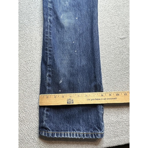 Vintage Levis 501 Jeans Mens 34x36 (32x34) Blue Denim Straight Leg Button Fly - Picture 4 of 16
